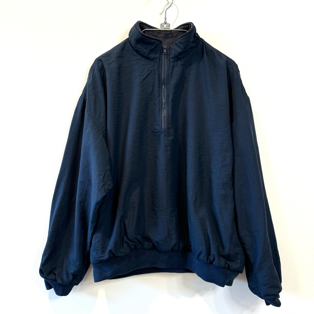 Joff Retro Jacket Oversized 1/4 Zip Windbreaker / Navy / M